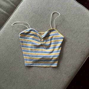 PacSun Blue and Yellow Striped Camisole